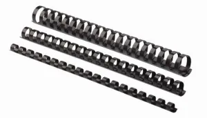 CANUTILLO PLASTICO FELLOWES 21 ANILLAS PASO US NEGRO 16 MM CAJA DE 100