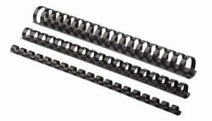 CANUTILLO PLASTICO FELLOWES 21 ANILLAS PASO US NEGRO 28 MM CAJA DE 50