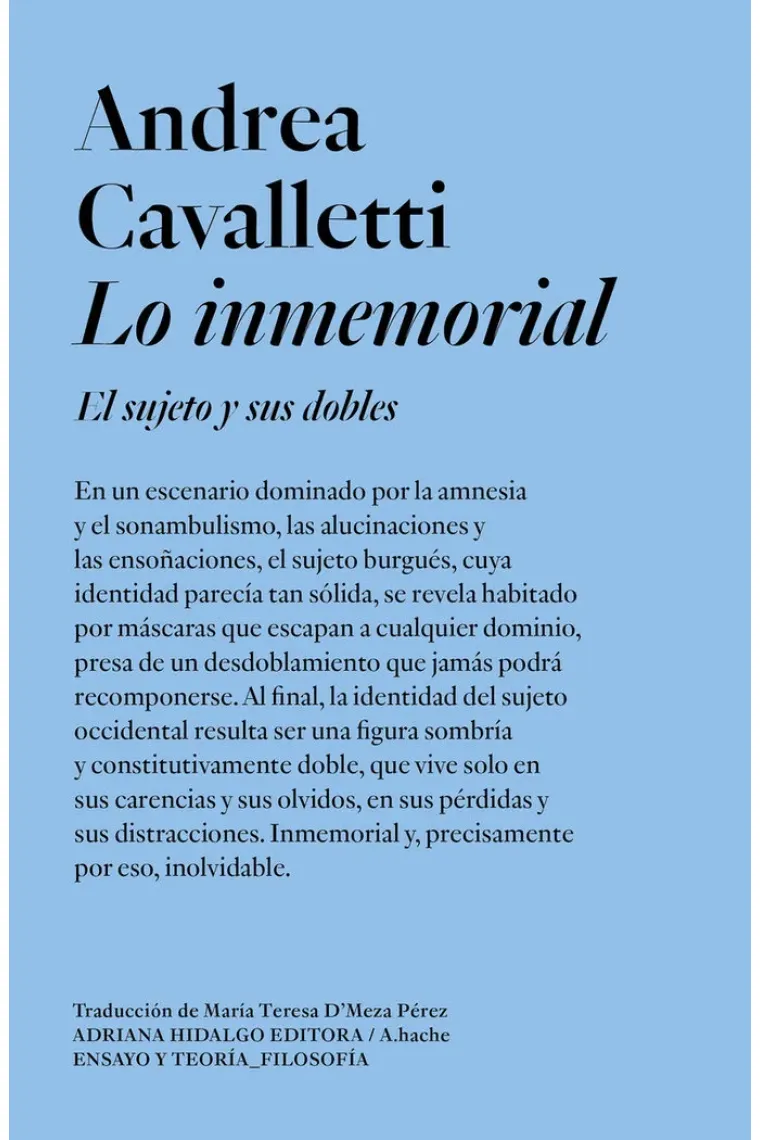 Lo inmemorial: el sujeto y sus dobles
