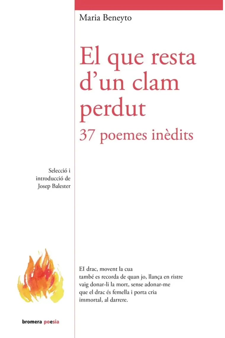 EL QUE RESTA D'UN CLAM PERDUT 37 POEMES INEDITS