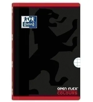 LIBRETA GRAPADA OXFORD SCHOOL OPENFLEX COLOURS A4 48H CON BANDA CUADRIC.5X5 ROJO