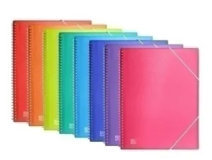 OXFORD URBAN A4 CARPETA DE 60 FUNDAS CON ESPIRAL - FUNDAS DE 50MIC - TAPA DE PLASTICO TRANSLUCIDO - CIERRE DE GOMAS - COLORES SURTIDOS