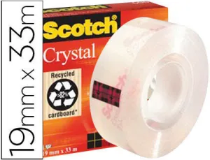 SCOTCH CRYSTAL CINTA ADHESIVA 19MM X 33M - SUPERTRANSPARENTE