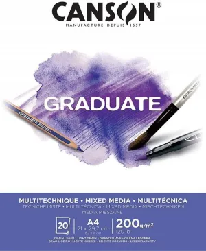 CANSON BLOC CANGRAD GRADUATE MIX MEDIA BL.20H A3 200G 625510 400110378