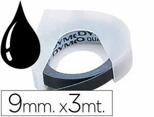 CINTA DYMO 9MM X 3MTS NEGRA S0898130