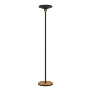 UNILUX BALY BAMBOO LAMPARA DE PIE LED - ATENUADOR TACTIL DE 3 INTENSIDADES - LUZ CALIDA - FABRICADA EN BAMBU Y ACERO - BASE RESISTENTE - COLOR NEGRO