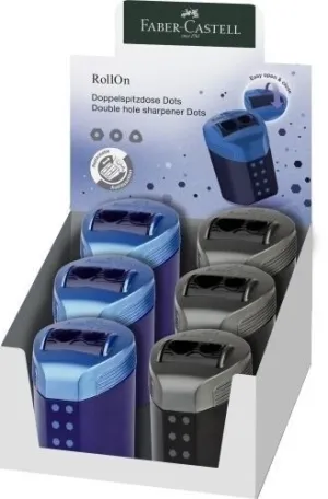 AFILALAPIZ FABER CASTELL ROLLON DOTS 2 USOS CON DEPOSITO CAJA DE 6 (2 COLORES)