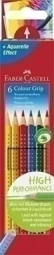 LAPICES ACUARELABLES FABER-CASTELL COLOUR GRIP ESTUCHE DE 6