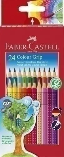 LAPICES ACUARELABLES FABER-CASTELL COLOUR GRIP ESTUCHE DE 24
