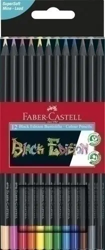 LAPICES COLOR FABER CASTELL BLACK EDITION ESTUCHE DE 12