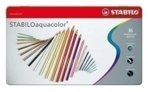 LAPICES ACUARELABLES STABILO AQUACOLOR ESTUCHE METAL DE 36