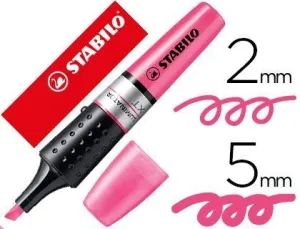 STABILO LUMINATOR MARCADOR FLUORESCENTE - MAYOR SUMINISTRO DE TINTA - ZONA DE AGARRE - TRAZO ENTRE 2 Y 5MM - COLOR ROSA