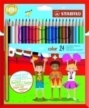 STABILO COLOR PACK CON 24 LAPICES DE COLORES - MINA DE 2.5MM - IDEAL PARA EL COLEGIO - COLORES SURTIDOS