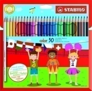 LAPICES DE COLORES STABILO COLOR ESTUCHE DE 30 (BASICOS + FLUOR)