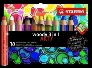 LAPICES DE COLORES STABILO WOODY 880 3 EN 1 ARTY LINE ESTUCHE DE 10 (INCLUYE SACAPUNTAS)