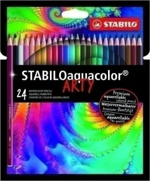 LAPICES ACUARELABLES STABILO AQUACOLOR ARTY LINE ESTUCHE CARTON DE 24