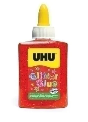 COLA GLITTER GLUE UHU BOTE DE 88ML ROJO