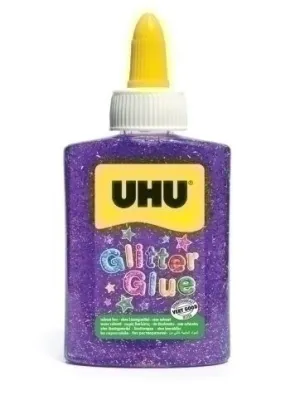 COLA GLITTER GLUE UHU BOTE DE 88ML MORADO