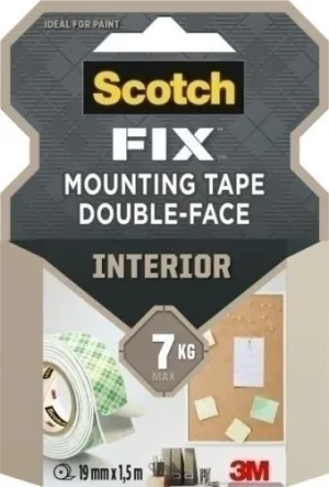 SCOTCH-FIX CINTA DE MONTAJE PARA INTERIOR DE DOBLE CARA - 19Â MM X 1.5M - COLOR BLANCO