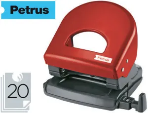PETRUS 62 WOW TALADRO METALICO - HASTA 30 HOJAS - MARCAS DE FORMATO - FACIL VACIADO - PUNZONES 5.5MM - COLOR ROJO