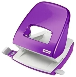 PETRUS 62 WOW TALADRO PERFORADOR - HASTA 30 HOJAS - MARCAS DE FORMATO - PUNZONES 5.5MM - COLOR VIOLETA METALIZADO