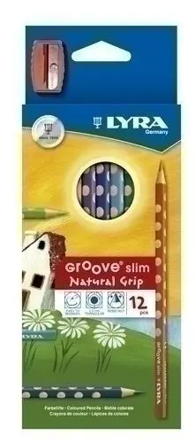 LAPICES DE COLORES LYRA GROOVE SLIM ESTUCHE DE 12 CON AFILALAPIZ