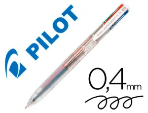 PILOT BOLIGRAFO DE BOLA RETRACTIL SUPER GRIP G4 - 4 COLORES - PUNTA 1.0MM - TRAZO 0.27MM - CUERPO ROSA