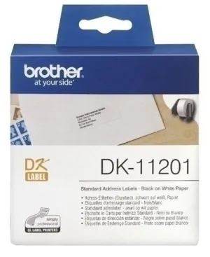 ETIQUETAS BROTHER PRECORTADA PAPEL BLANCO 29X90 MM ROLLO 400 UDS.DIRECCION STD.(DK11201)