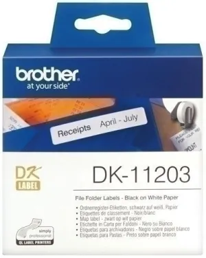 ETIQUETAS BROTHER PRECORTADA PAPEL BLANCO 17X87 MM ROLLO 300 UDS. PARA CARPETAS (DK11203)