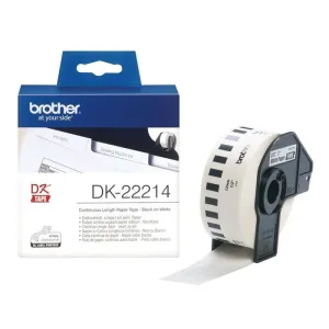 BROTHER DK22214 - ETIQUETAS ORIGINALES DE TAMAÃ±O PERSONALIZADO - ANCHO 12MM X 30,48 METROS - TEXTO NEGRO SOBRE FONDO BLANCO