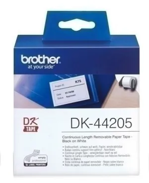ETIQUETAS BROTHER CONTINUA PAPEL BLANCO REMOVIBLE 62 MM ROLLO 30,48 M (DK44205)