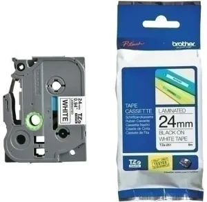 CINTA DE ROTULAR BROTHER LAMINADA 8M 24MM NEGRO SOBRE BLANCO
