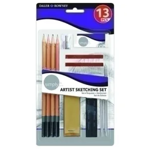 DALER ROWNEY SIMPLY PACK DE 13 PIEZAS PARA DIBUJAR Y ESBOZAR - IDONEO PARA ARTISTAS PRINCIPIANTES