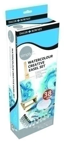 DALER ROWNEY SIMPLY PACK DE 38 PIEZAS - SET CREATIVO - ACUARELA - CABALLETE - COLORES SURTIDOS