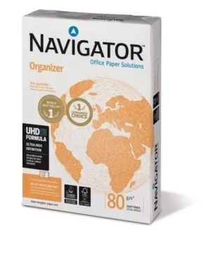 PAPEL A4 NAVIGATOR  80G 500H 4 TALADROS ORGANIZER