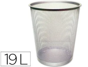 Q-CONNET PAPELERA CONNECT METALICA DE REJILLA COLOR PLATA CS29615 KF00849