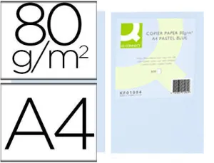 PAPEL COLOR Q-CONNECT DIN A4 80GR CELESTE PAQUETE DE 500 HOJ