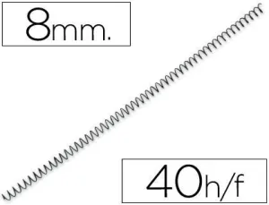 ESPIRAL METALICO Q-CONNECT 64 5:1 8MM 1MM CAJA DE 200 UNIDAD