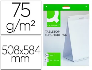 BLOC CONGRESO Q-CONNECT LISO AUTOADHESIVO SOBREMESA 508X584 MM 20 HOJAS PAPEL BLANCO DE 75G/M2 FSC