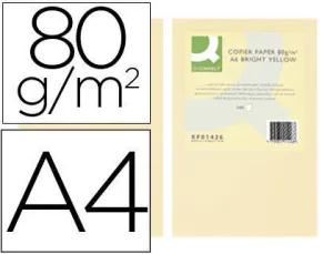 PAPEL COLOR Q-CONNECT DIN A4 80GR CREMA PAQUETE DE 500 HOJAS
