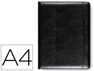 CARPETA PORTAFOLIOS Q-CONNECT SIN CREMALLERA SIN ASAS CON DEPARTAMENTOS INTERIORES COLORNEGRO 320X250 MM