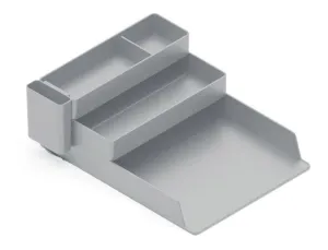 BANDEJA SOBREMESA PLASTICO Q-CONNECT ORGANIZADOR DE ESCRITORIO CON 4 DEPARTAMENTOS COLOR GRIS
