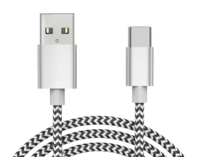 CABLE USB-C A USB-A Q-CONNECT NAILON LONGITUD 1M BLANCO