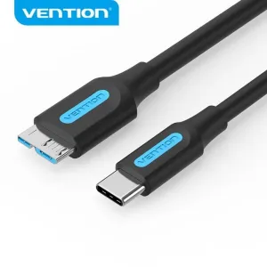 VENTION CABLE USB 3.0 C-MICRO-B TRANSMISION 5GBPS - CONDUCTOR COBRE ESTAñO - CARCASA PVC - COLOR NEGRO