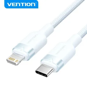 VENTION CABLE DE CARGA USB-C/LIGHTNING - ALUMINIO TRENZADO - 480MBPS - 3A - 27W MAX - 2M - COLOR AZUL