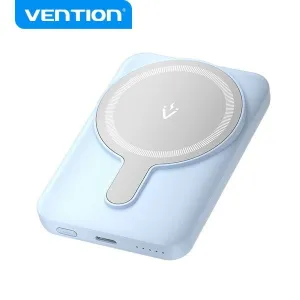 VENTION POWERBANK 5000MAH MAGNETICO INALAMBRICO - USB-C DUAL - CARGA RAPIDA 20W - DISPLAY LUMINOSO - COLOR AZUL