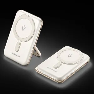 VENTION POWERBANK INALAMBRICO MAGNETICO 10000MAH - USB TIPO-C - CARGA RAPIDA 20W - ENTRADA WIRELESS 15W - MATERIAL PC+ABS - COLOR BLANCO