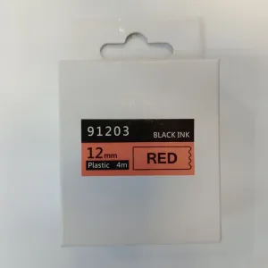 COMP. DYMO LETRATAG PLASTICO NEGRO SOBRE ROJO 91203