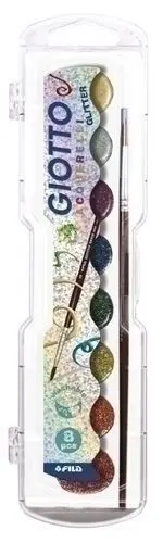 ACUARELAS GIOTTO GLITTER 30 MM ESTUCHE DE 8