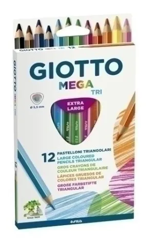 LAPICES DE COLORES GIOTTO MEGA TRI CAJA DE 12